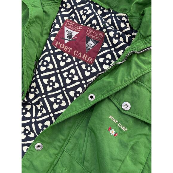 Vintage 80’s Post Card Italian ski wear 2 piece suit size 48 bright green retro - Picture 3 of 11